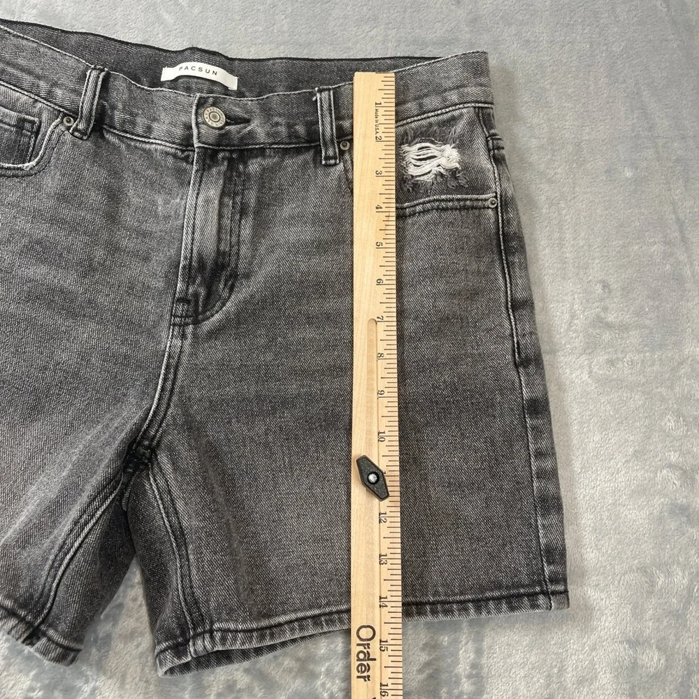 PacSun Shorts Womens 28 Baggy Boyfriend Denim Washed Black Gray Distressed